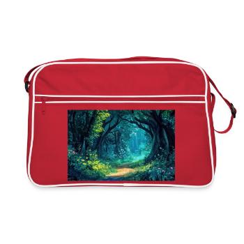 Illustration of a Forest Landscape - Sac Retro - rouge/blanc - Devant
