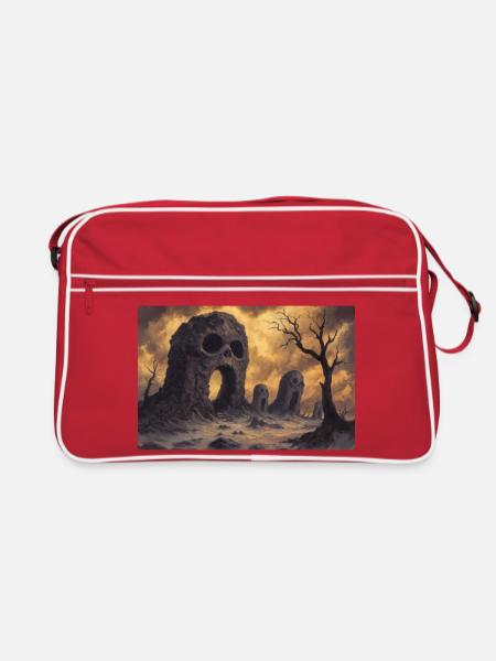 Dark fantasy horror illustration - Retro Bag - red/white - Front