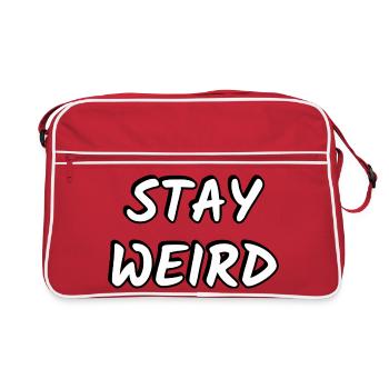 Stay Weird Bold Typography - Retro Bag - red/white - Front
