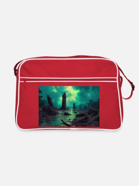 Dark fantasy illustration - Retro Bag - red/white - Front