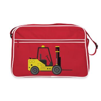 Gabelstapler - Retro Tasche - Rot/Weiß - Vorne