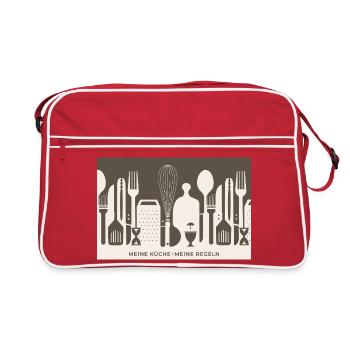 My Kitchen – My Rules | Kitchen humor - Retro Bag - red/white - Front