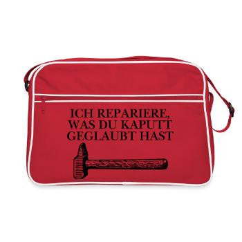 Handwerker Design - Retro Tasche - Rot/Weiß - Vorne