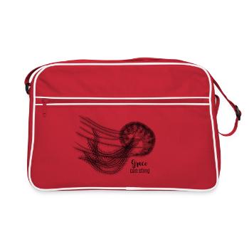 Jellyfish - graceful but stingy - Retro Bag - red/white - Front