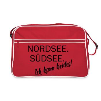 Mer du Nord. Mers du Sud. Je peux faire les deux. - Sac Retro - rouge/blanc - Devant