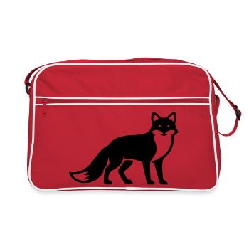 Fox Animal Silhouette - Retro Bag - red/white - Front