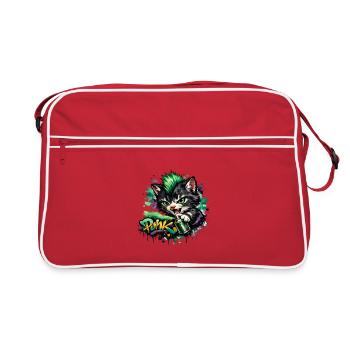 Graffiti Cat Spray Art Neon - Retro Bag - red/white - Front