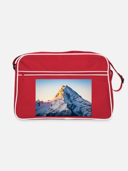 Watzmann au lever du soleil - Sac Retro - rouge/blanc - Devant