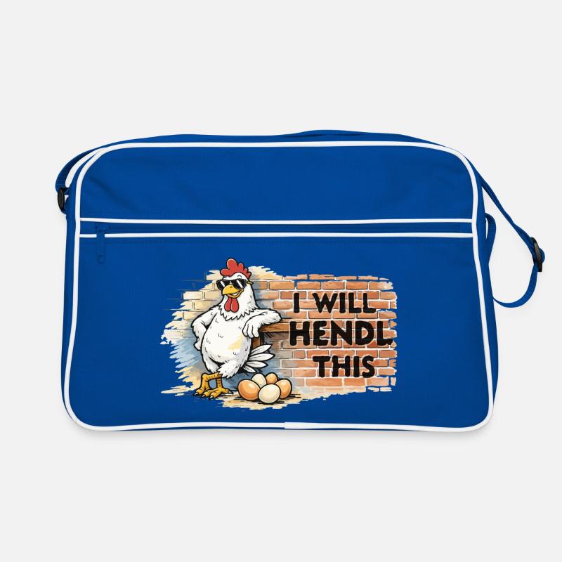 Graffiti-Huhn mit Spruch I WILL HENDL THIS Retro Tasche