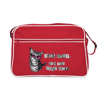 Refroidissez-vous – ce n’est pas ce mème de chat profond - Sac Retro - rouge/blanc - Devant