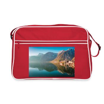 Lac Hallstatt au lever du soleil - Sac Retro - rouge/blanc - Devant