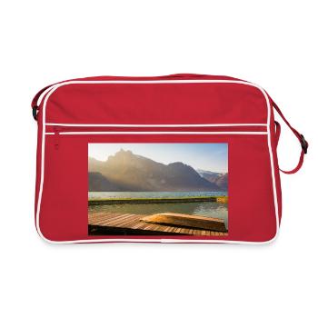 Morning at the mountain lake - Retro Bag - red/white - Front
