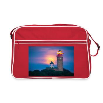Moonlight Lighthouse Coast - Retro Bag - red/white - Front