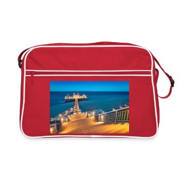 Quai à Sellin sur l’île de Rügen - Sac Retro - rouge/blanc - Devant