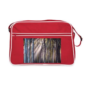 Rayons de lumière dans la forêt - Sac Retro - rouge/blanc - Devant