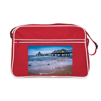 Quai Heringsdorf avec lumières - Sac Retro - rouge/blanc - Devant