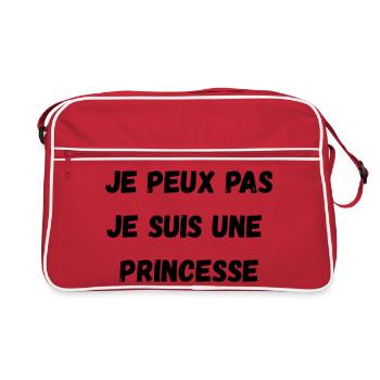 Je peux pas, Je suis une PRINCESSE - Sac Retro - rouge/blanc - Devant