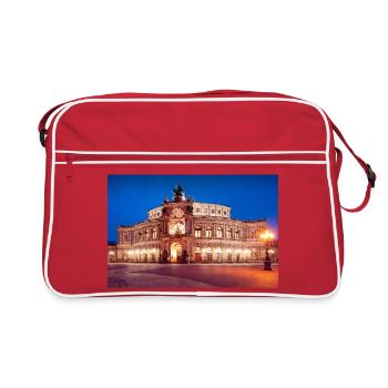 Semperoper de Dresde en soirée - Sac Retro - rouge/blanc - Devant