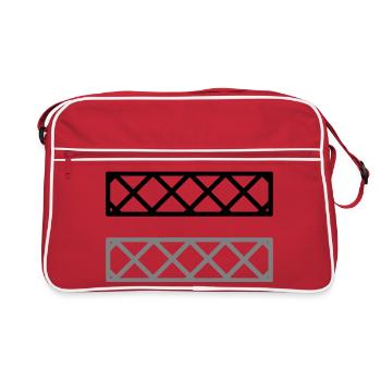 Fence Grid Pattern Frame - Retro Bag - red/white - Front