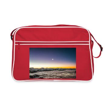 Moonrise Above A Sea Of Clouds At Dawn - Retro Bag - red/white - Front