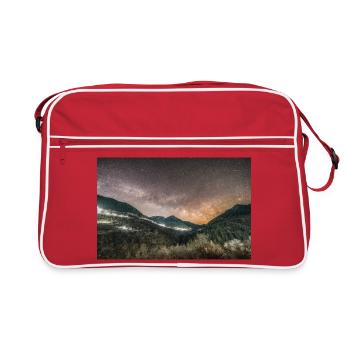 Die Milchstraße oberhalb der Agrafa-Berge - Retro Tasche - Rot/Weiß - Vorne