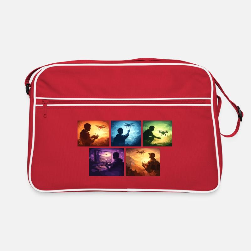 Collage de Coucher de Soleil de Drone Sac Retro