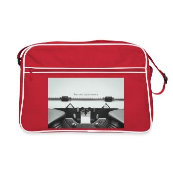 Every Story Begins Somewhere Typewriter Design - Retro Bag - red/white - Front