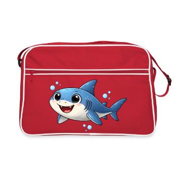 Motif Bébé Requin Drôle Cadeau Océan - Sac Retro - rouge/blanc - Devant