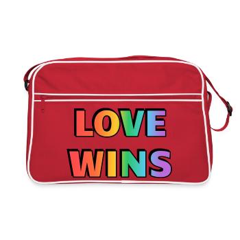 Love Wins Rainbow Gradient LGBT Pride - Retro Bag - red/white - Front