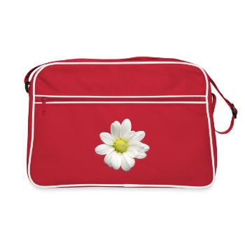 Imprimé de marguerites blanches - Fleurs douces - Marguerites - Sac Retro - rouge/blanc - Devant