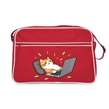 Geek chat in telecommuting mode - Retro Bag - red/white - Front