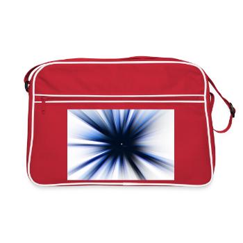 Fun Motif - Blue Ray Effect – Radial Burst - Retro Bag - red/white - Front