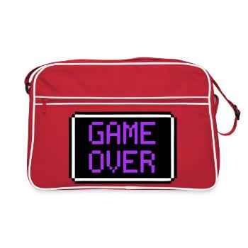 Game Over Schild Retro Gamer - Retro Tasche - Rot/Weiß - Vorne