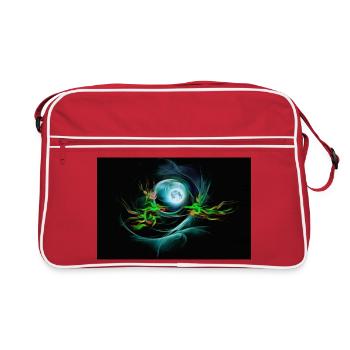Mondbeschienener Drachentanz: Neonwirbel im All - Retro Tasche - Rot/Weiß - Vorne