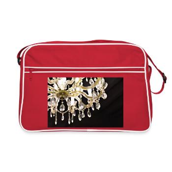 Crystal Chandelier Glowing on black background - Retro Bag - red/white - Front