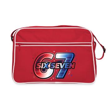 67 Neon – Red Blue Star Design - Retro Bag - red/white - Front