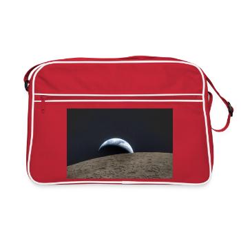 Earth over lunar surface - Retro Bag - red/white - Front