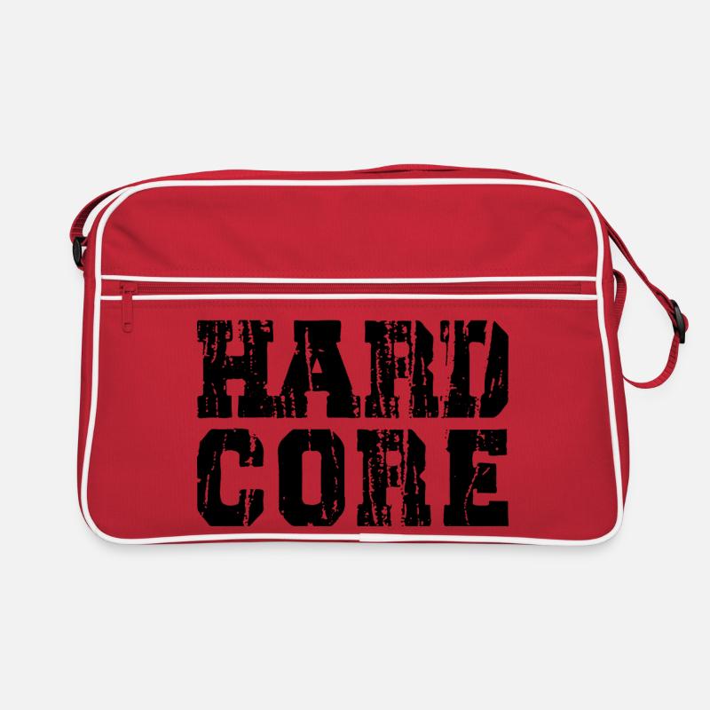 Hardcore Distressed and Bold Typography Logo Retro Tasche