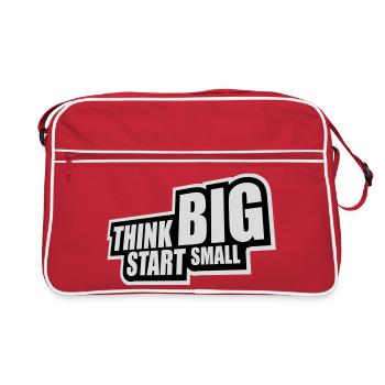 Pensez Grand, Commence, Petit, Motivation, Mentalité, Évolution. - Sac Retro - rouge/blanc - Devant