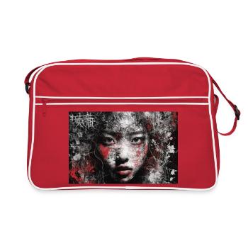 Visage de l’art urbain japonais avec un motif rétro punk Art - Sac Retro - rouge/blanc - Devant