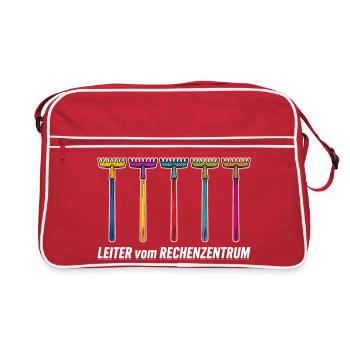 Rechenzentrum IT EDV Nerd Computer Shirt Geschenk - Retro Tasche - Rot/Weiß - Vorne