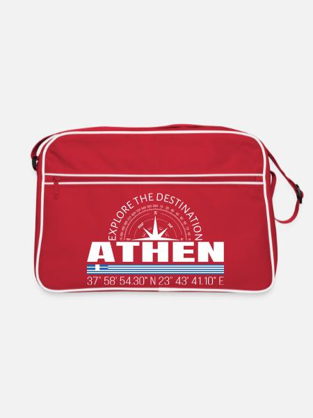 Athen - Retro Tasche - Rot/Weiß