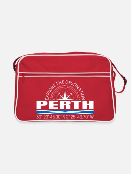 Perth - Retro Tasche - Rot/Weiß