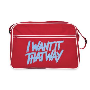 I Want It That Way - Backstreet (Glitzer) - Retro Tasche - Rot/Weiß - Vorne