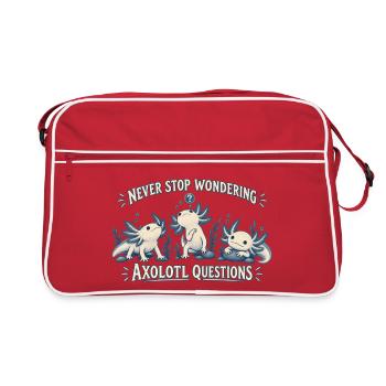 Axolotl Fragen - Retro Tasche - Rot/Weiß - Vorne