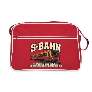 S-Bahn-Schmerzen - Retro Tasche - Rot/Weiß - Vorne