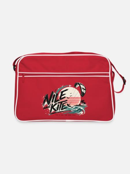 Wilde Kite Strand Retro Sunset - El Gouna  - Retro Tasche - Rot/Weiß