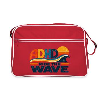ADHD – Ride the Wave | Retro-Sonne & Welle - Retro Tasche - Rot/Weiß - Vorne