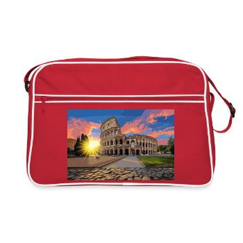 colosseo_al_tramonto - Retro Tasche - Rot/Weiß - Vorne