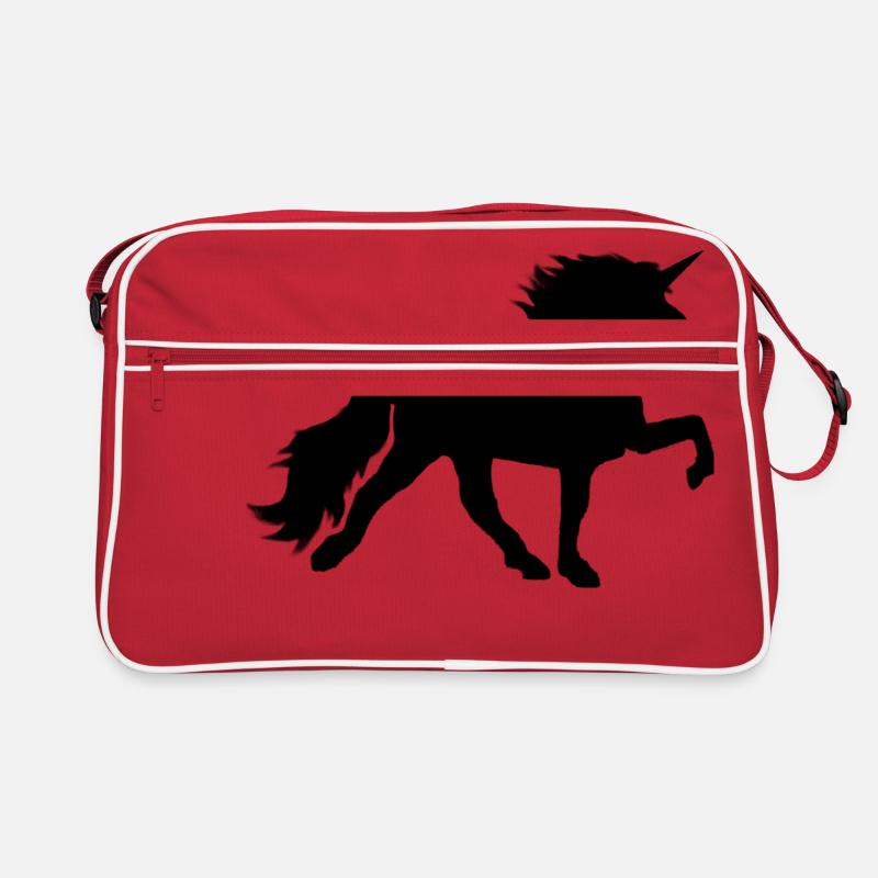 Einhorntoelter schwarz Retro Tasche
